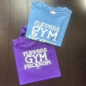NWT Flippers gym tote bag & size small t-shirt